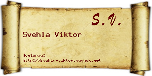Svehla Viktor névjegykártya